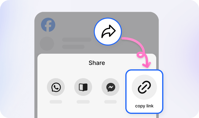 Step 1: Copy Facebook Content Link